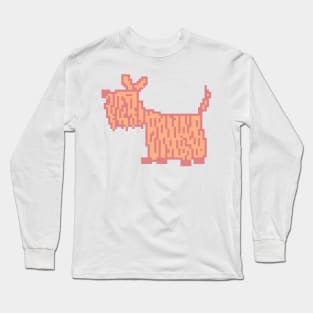 Pixelart Dog Peach Fuzz Pantone Color of the Year 2024 Long Sleeve T-Shirt